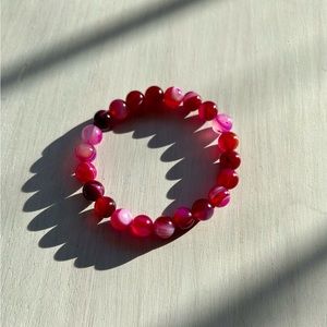 Pink Purple 8mm Agate Bracelet